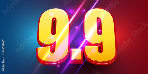 9.9 discount flash sale background. Vector illustration for shopping day, online shopping, special Offer coupon, voucher, banner template, websites, social media advertising. Vector illustration