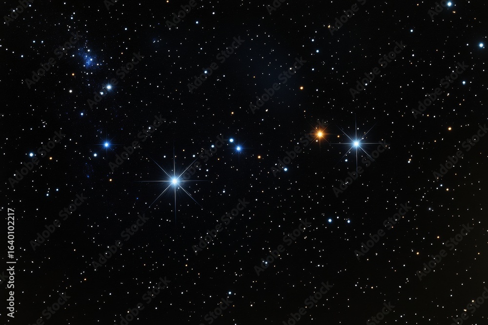 Fototapeta premium Bright constellations illuminate the night sky, creating a stunning celestial display