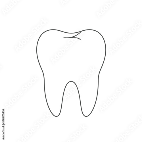Simple line drawing of a damaged tooth.