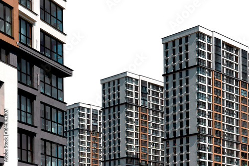 Valokuvatapetti Modern highrise condominium complex in developing metropolitan district