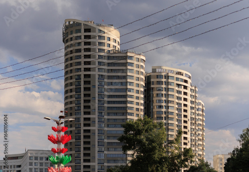 Photography City view, modern buildings against the blue sky.