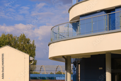 Canvas Print City view, modern buildings and skyscrapers against the blue sky.