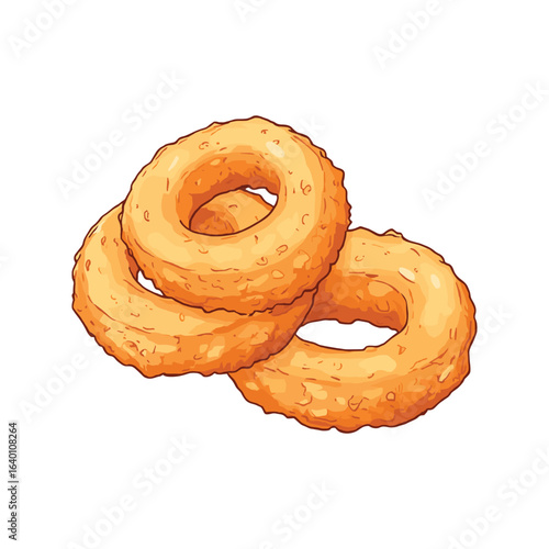 Crispy golden fried onion rings breaded