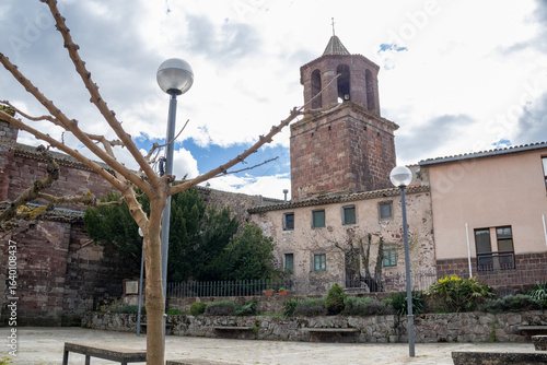 Prades, a picturesque village in Baix Camp, Tarragona, Catalonia, known as the Red Town for its distinctive reddish sandstone buildings.
