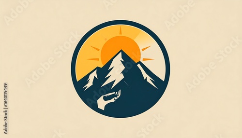 Mountain sun graphic design