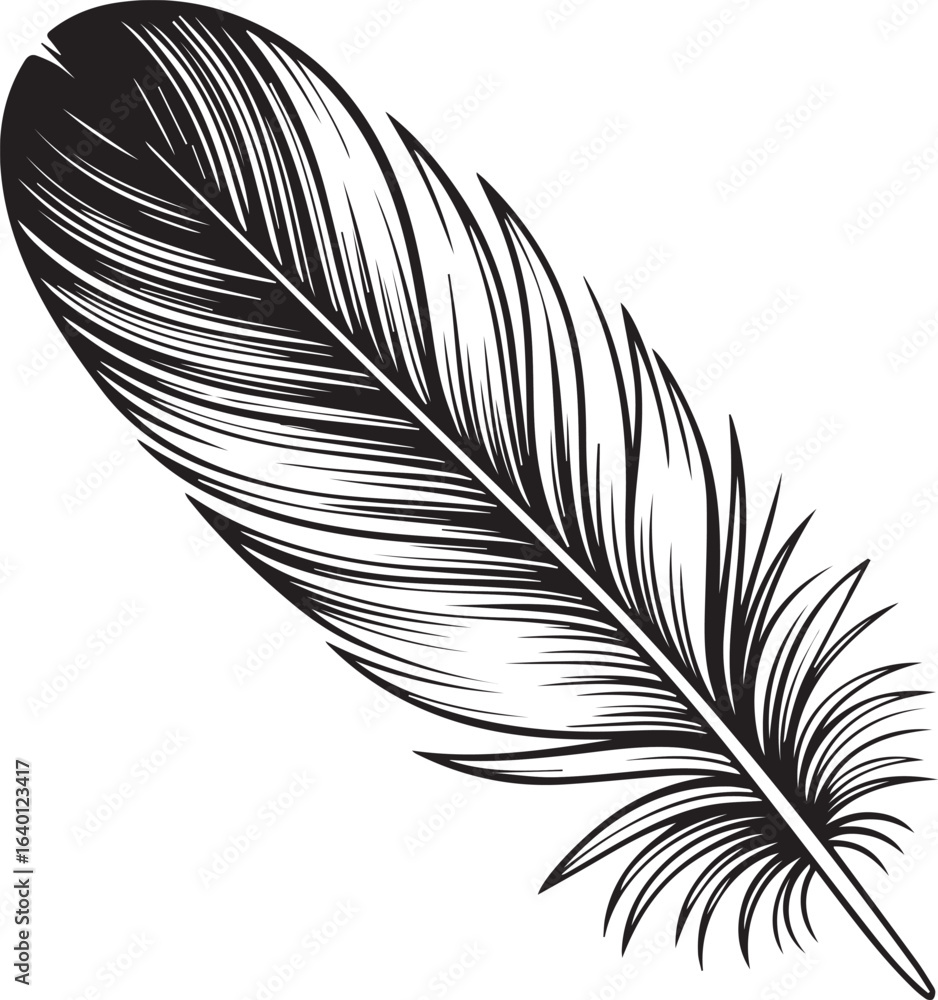 Obraz premium realistic bird feather vector for creative design projects bohemian style artwork or fashion motif