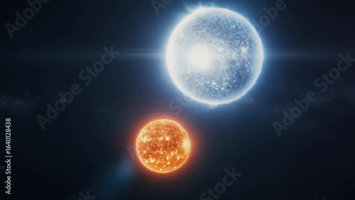 Two celestial bodies in the void