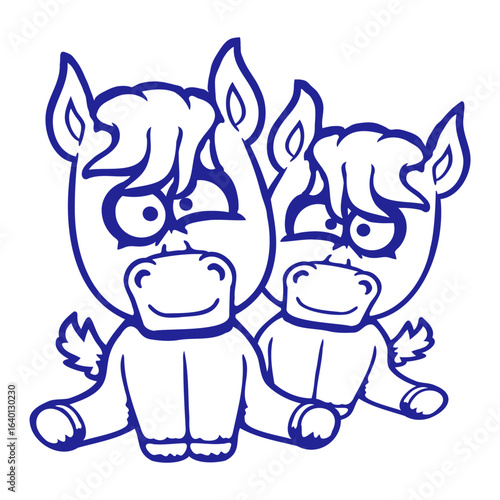 2 Horse Friends Crazy Brothers Weird Love Couple Team