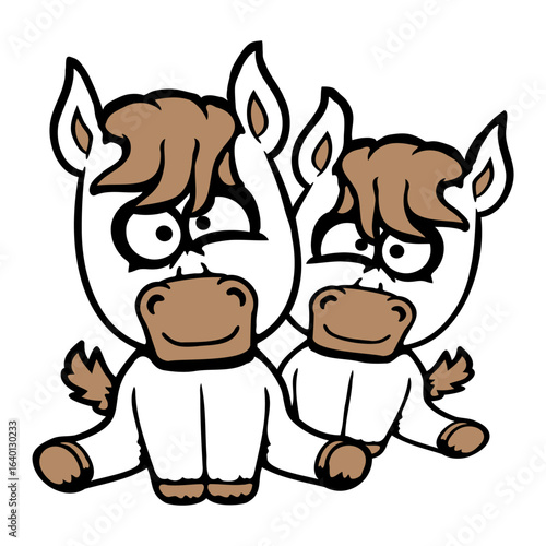 2 Horse Friends Crazy Brothers Weird Love Couple Team