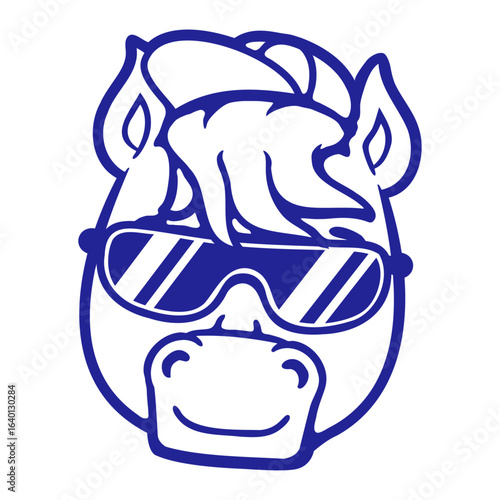 Horse Cool Sunglasses Cap Hat Summer Funny Dude
