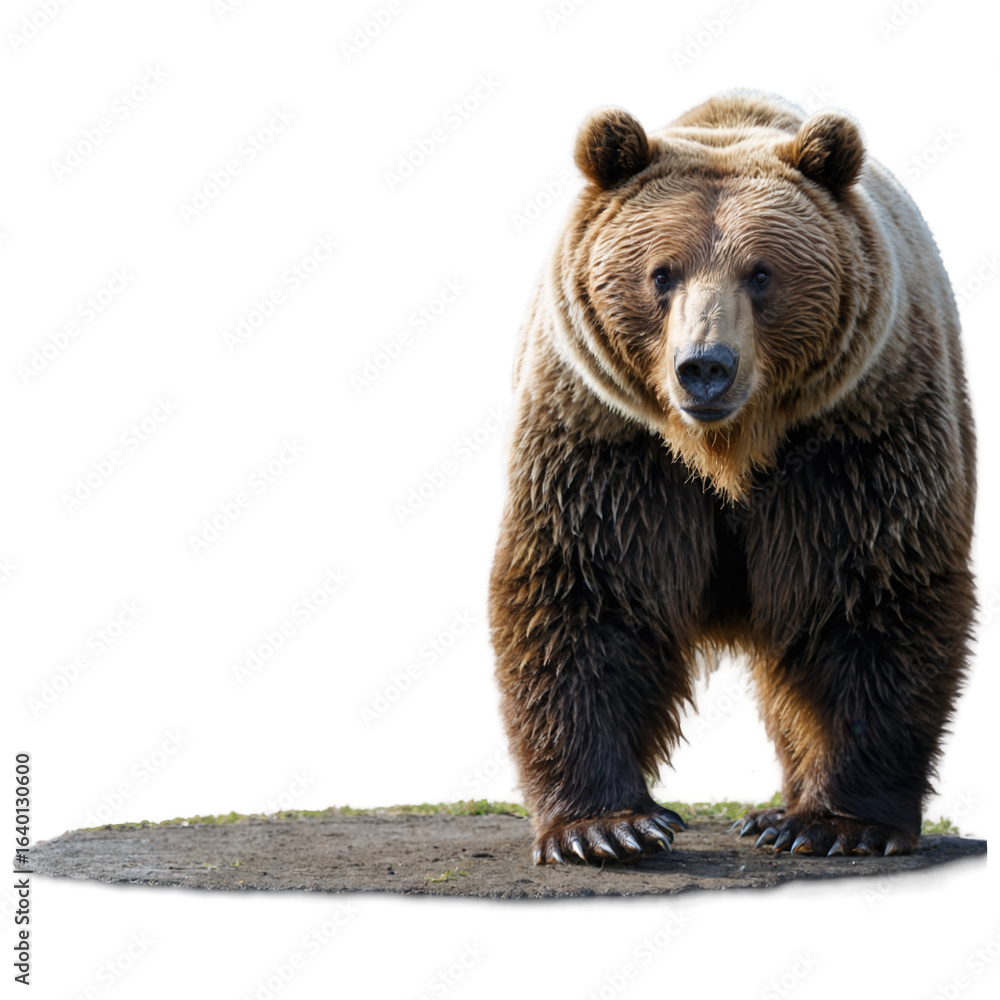 Obraz premium Isolated image of brown bear with detailed fur texture in high resolution.
