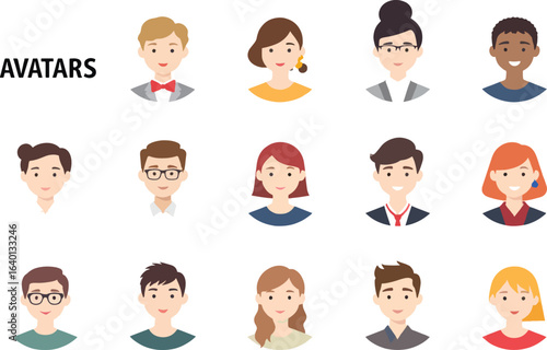 Diverse professional avatars representing varied individuals for modern business and online profiles