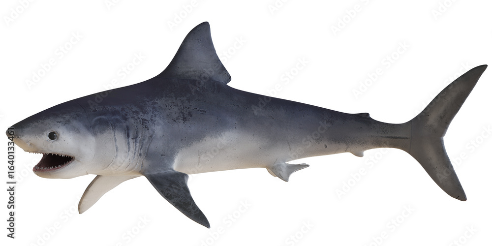 Obraz premium Realistic model of a great white shark.