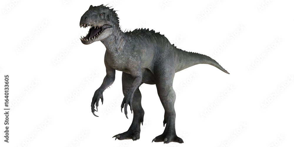 Fototapeta premium Fierce dinosaur in dramatic pose.