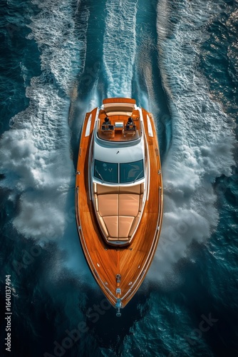 Luxurious Yacht Gliding Through Clear Blue Waters on a Sunny Afternoon