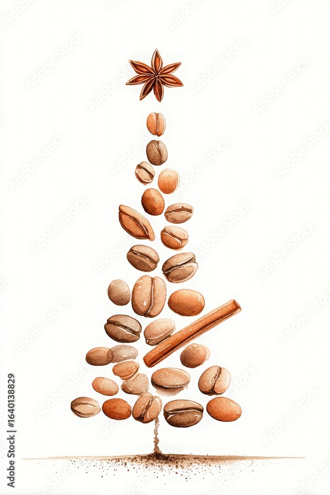 Coffee Bean Christmas Tree – Cinnamon Trunk Coffee Bean Christmas Tree – Cinnamon Trunk