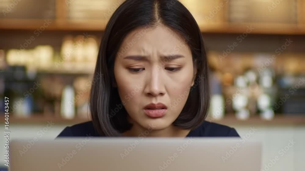 Woman concentrating on laptop Woman concentrating on laptop