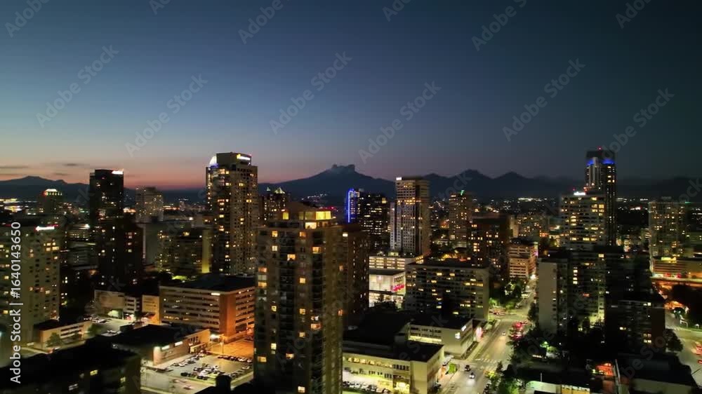 City skyline at twilight aerial view City skyline at twilight aerial view