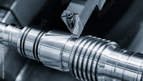 Canvas Print Modern metalworking cnc machine for cutting, drilling, milling metal details