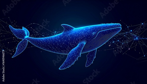 Abstract digital whale illustration