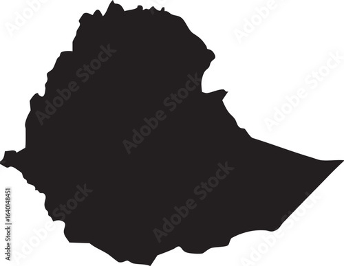 Ethiopia Map Vector Silhouette