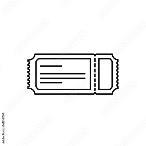 Simple ticket design with blank spaces for event details  
icon