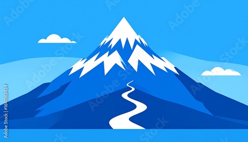 Majestic mountain path illustration