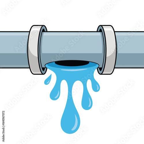 Leaking pipe with dripping water