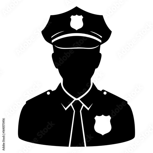 Police Officer with Badge Vector Illustration