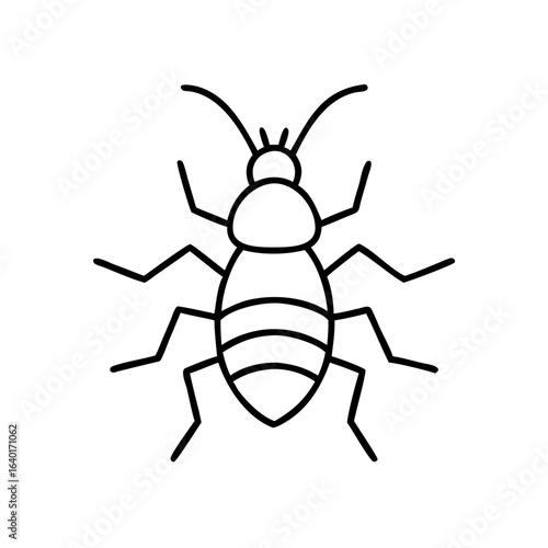 Vector icon of a springtail insect with six legs