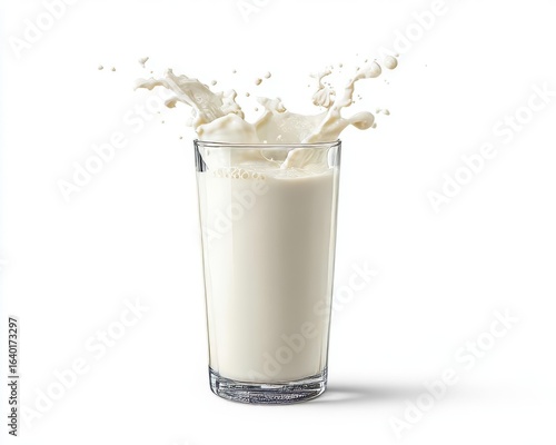 A full glass of milk splashes joyfully showcasing a refreshing and delicious moment perfect for any dairy lover