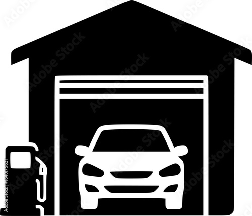 car garage vector flat icon
