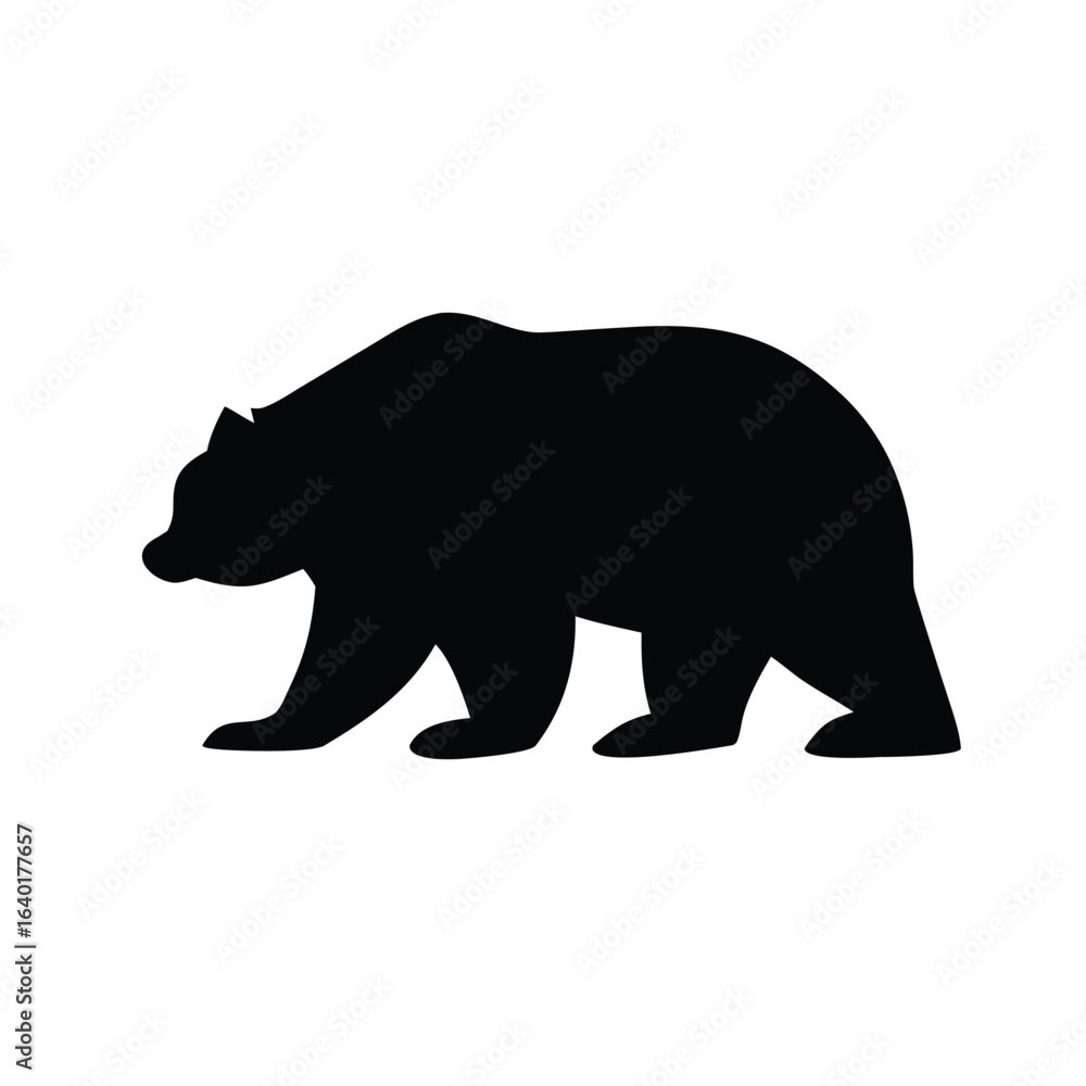 Fototapeta premium Bear silhouette vector. vector illustration of a bear. 