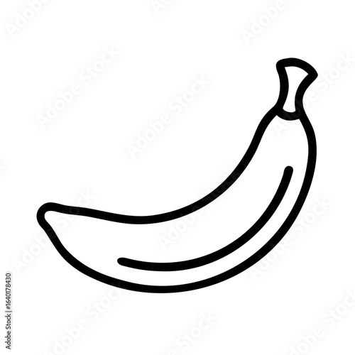 Banana fruit vector illustration healthy food tropical fruit outline drawing potassium rich snack simple clip art