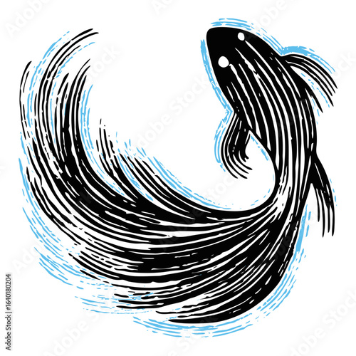 Guppy Fish vector icon
