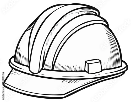Stylized Construction Helmet Hard Hat Safety Equipment Outline