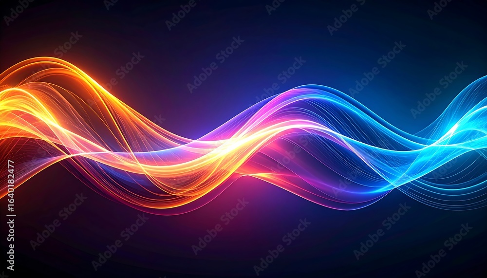 Fototapeta premium Abstract glowing waves in vibrant colors