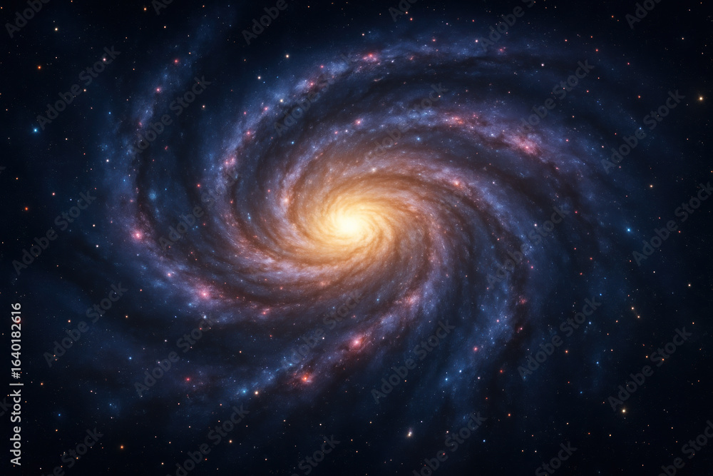 Fototapeta premium Spiraling Galaxy in Deep Space - Illustration