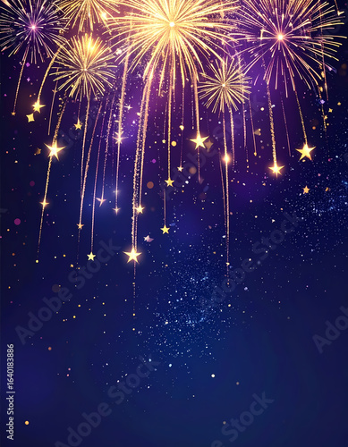 Colorful fireworks night sky display