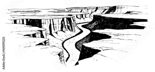grand canyon national park landscape sketch vector