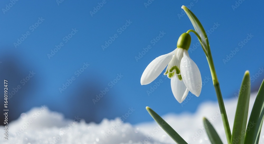 Fototapeta premium Spring Snowdrop in Sunlight