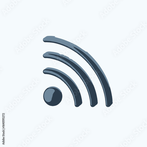 Modern 3d wi fi signal icon with smooth curves and subtle shine