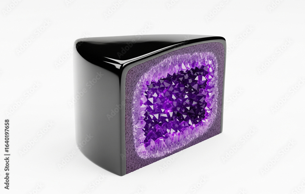 Obraz premium Geological Gastronomy: A Geode Cake Concept.