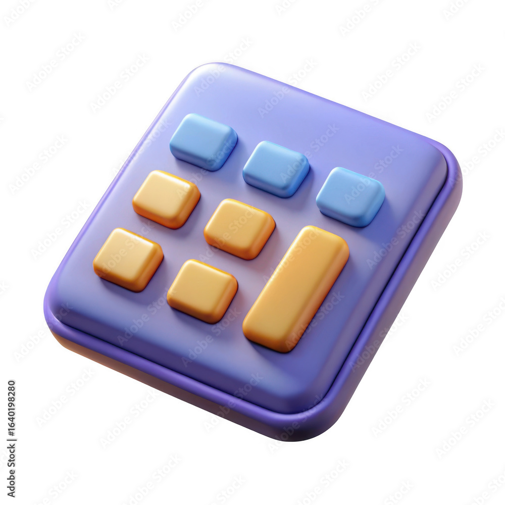 3d stylized calculator with soft buttons isolated on transparent background 3d stylized calculator with soft buttons isolated on transparent background