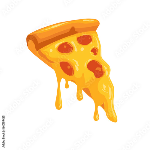 Delicious cheesy pizza slice melting with pepperoni, perfect for cravings and gatherings