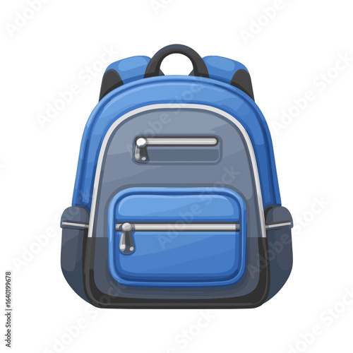 Bright blue backpack with multiple compartments and a sleek design suitable for school and travel needs