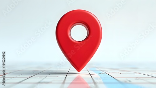 Red map pointer location pin gps navigation icon on map for travel and destination