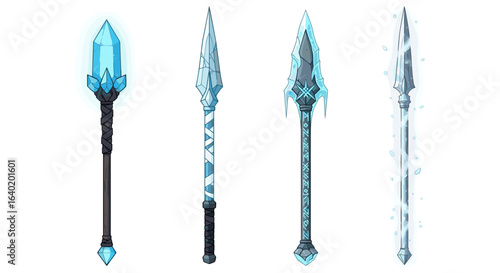 A Collection of Ice Spears and Staffs for Fantasy Combat