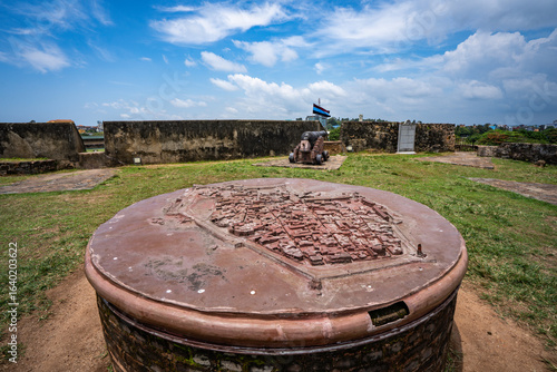 Historic Galle Fort in Sri Lanka, a UNESCO heritage site. This well-preserved coastal fortress showcases centuries-old colonial architecture and archaeological significance.
