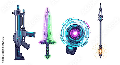 Futuristic Arsenal: Array of High-Tech Weapons for Game Development